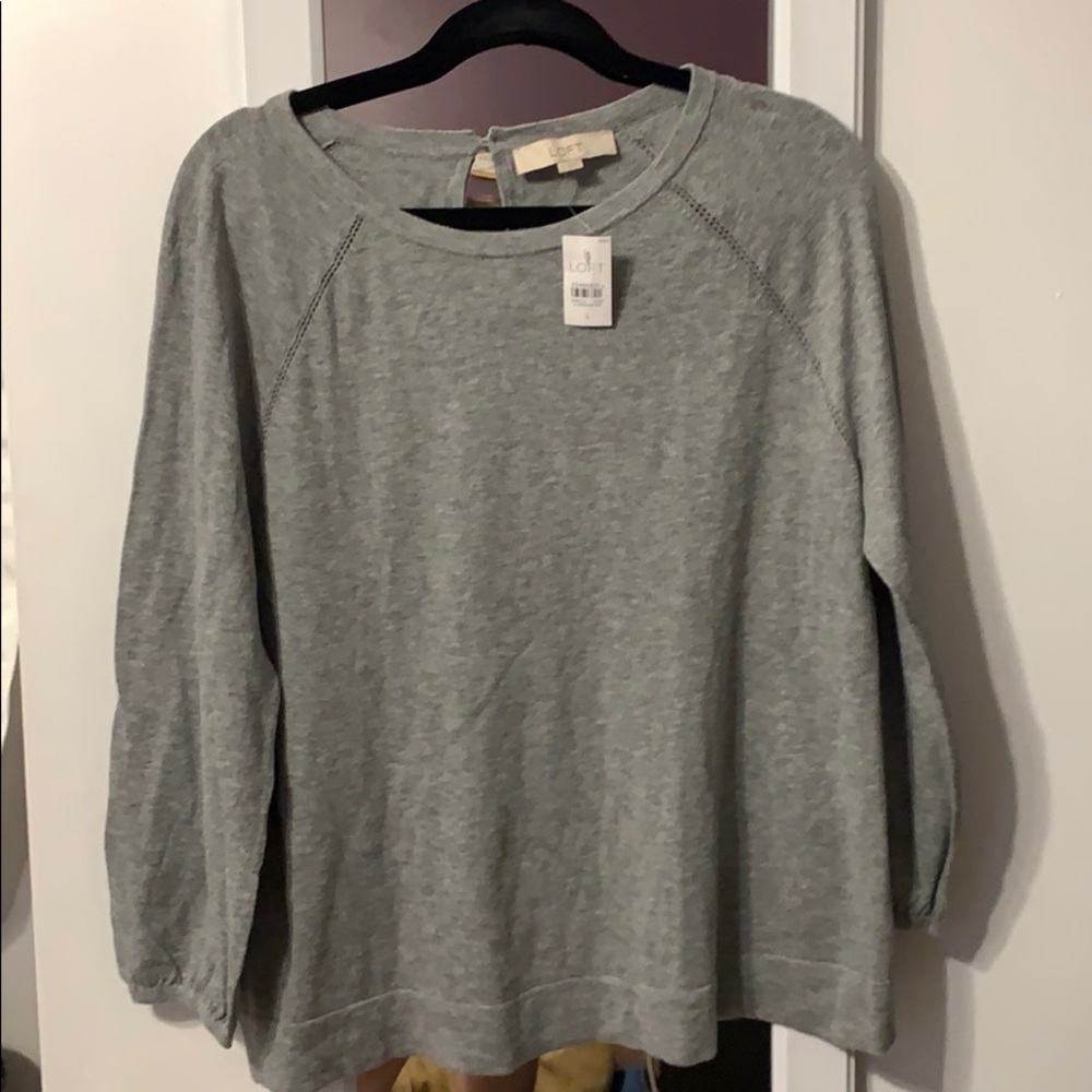 NWT Loft Gray Long Sleeve Shirt